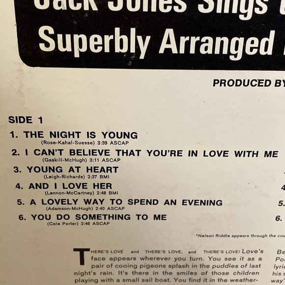 Jack Jones There's Love & There's Love & There's Love (Vinyl, 1965) Kapp Records - Picture 4 of 12